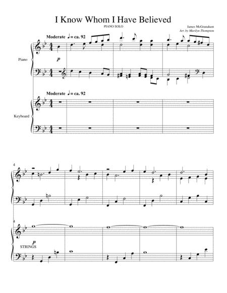 I Know Whom I Have Believed Piano Keyboard Pdf Page 2