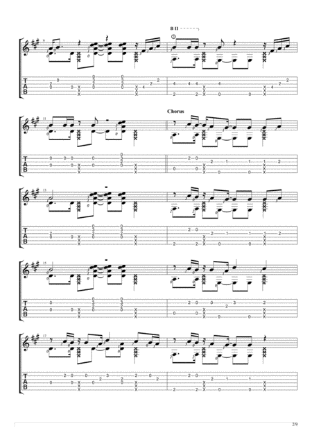 I Like Me Better Solo Guitar Tablature Page 2