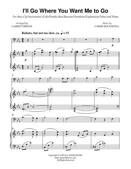 I Ll Go Where You Want Me To Go Solo Double Bass Piano Page 2
