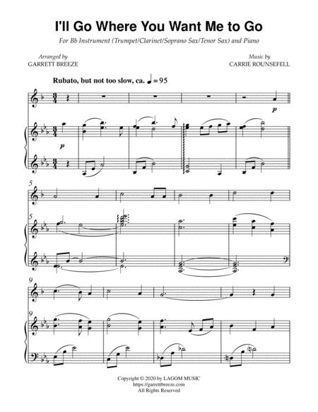 I Ll Go Where You Want Me To Go Solo Soprano Sax Piano Page 2