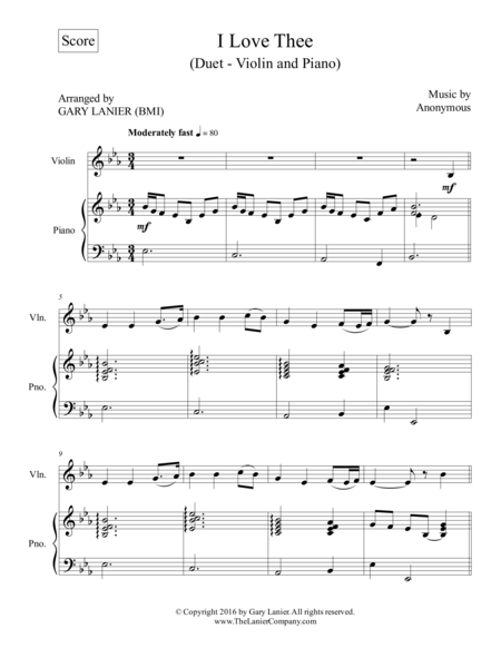 I Love Thee Duet Violin Piano With Parts Page 2