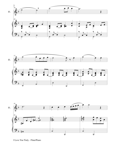 I Love You Truly Duet For Flute Piano With Score And Parts Page 2