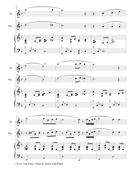 I Love You Truly Trio Flute Violin And Piano With Score And Parts Page 2