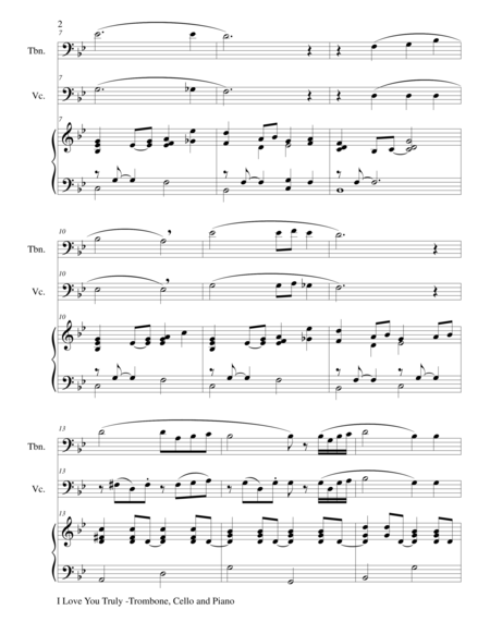 I Love You Truly Trio Trombone Cello And Piano With Score And Parts Page 2