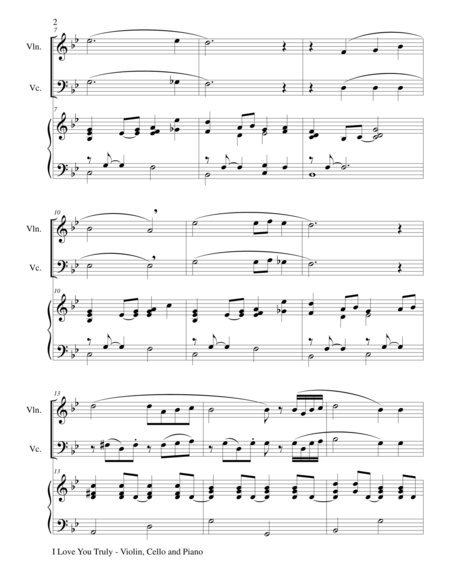 I Love You Truly Trio Violin Cello And Piano With Score And Parts Page 2