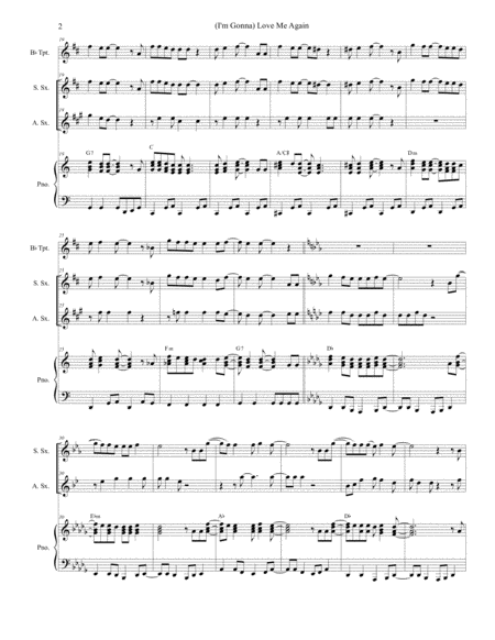 I M Gonna Love Me Again Duet For Soprano And Alto Saxophone Page 2