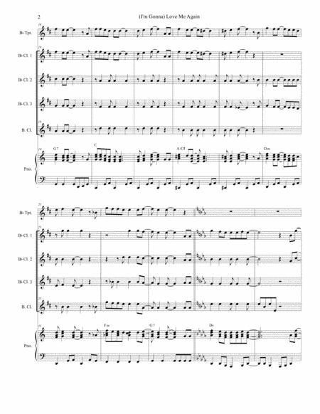 I M Gonna Love Me Again For Clarinet Choir And Piano Page 2