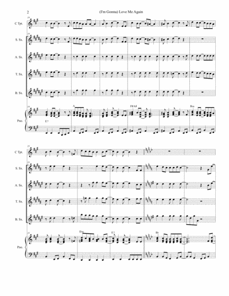 I M Gonna Love Me Again For Saxophone Quartet And Piano Page 2