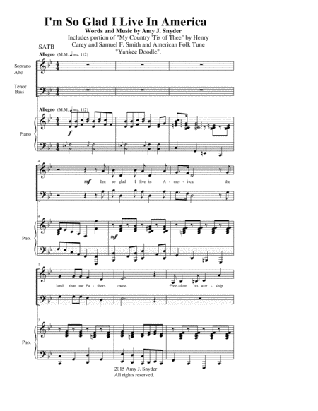 I M So Glad I Live In America Satb Page 2