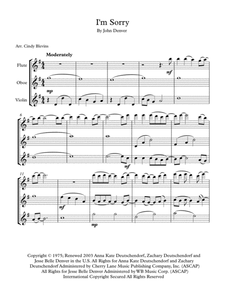 I M Sorry For Flute Oboe And Violin Page 2