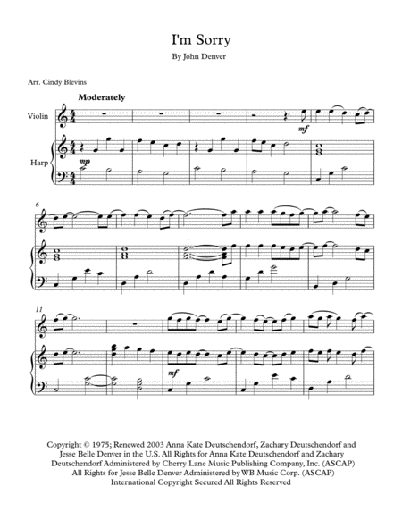 I M Sorry For Harp And Violin Page 2