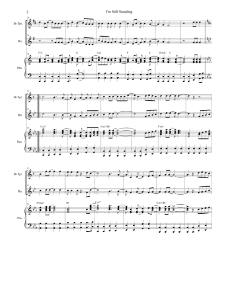 I M Still Standing Duet For Bb Trumpet And French Horn Page 2