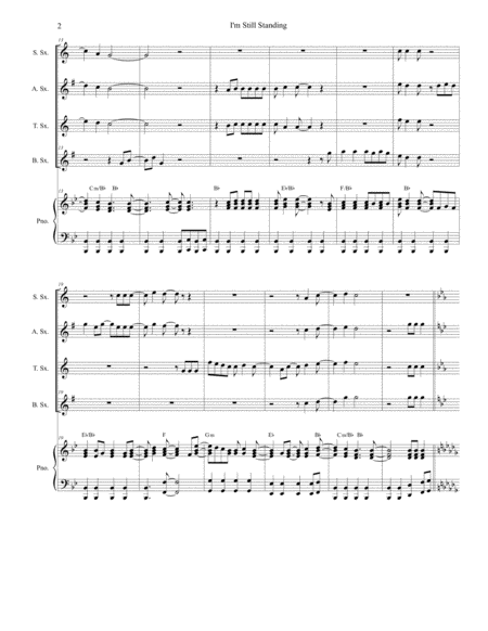 I M Still Standing For Saxophone Quartet And Piano Page 2