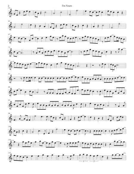 I M Yours Clarinet Easy Key Of C Page 2