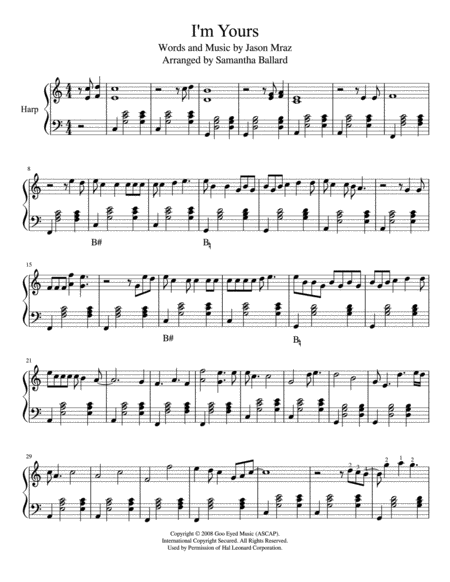I M Yours Harp Solo Page 2