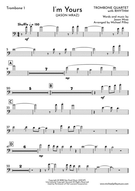 I M Yours Jason Mraz Trombone Quartet With Rhythm Page 2