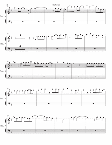 I M Yours Piano Page 2