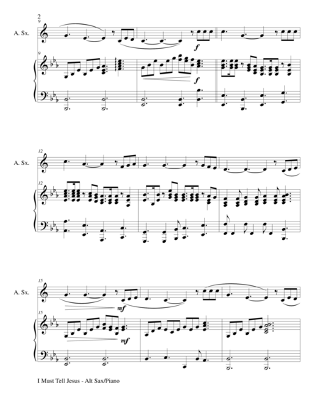 I Must Tell Jesus Alto Sax Piano And Sax Part Page 2