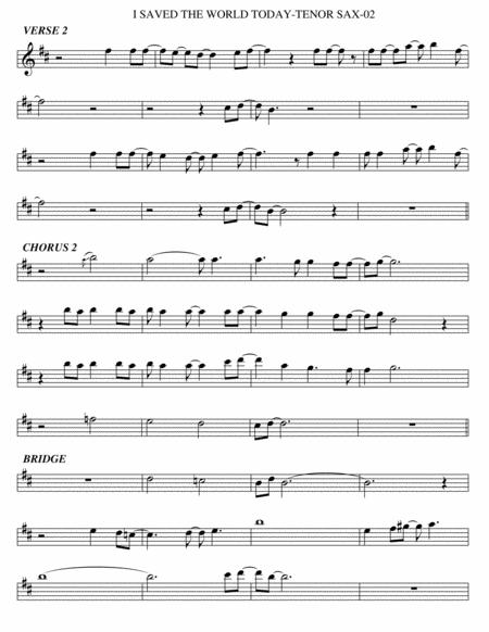 I Saved The World Today Tenor Sax Page 2