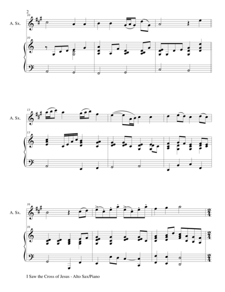 I Saw The Cross Of Jesus Duet Alto Sax And Piano Score And Parts Page 2