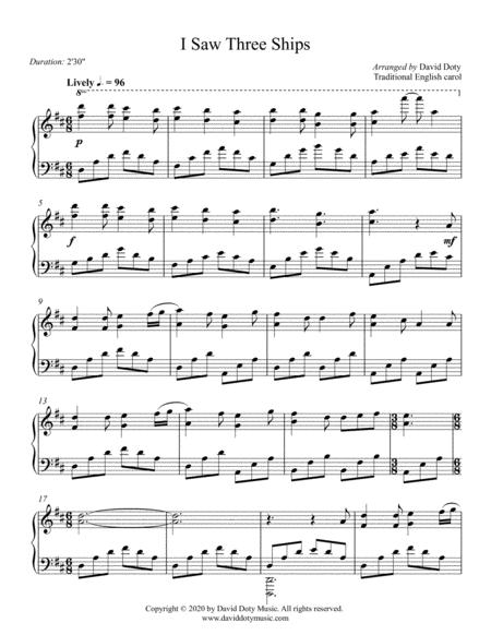 I Saw Three Ships Arranged For Solo Piano Intermediate Level Page 2