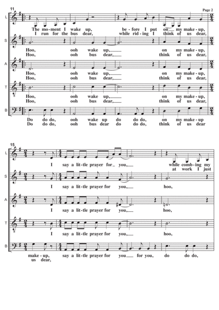 I Say A Little Prayer A Cappella Page 2