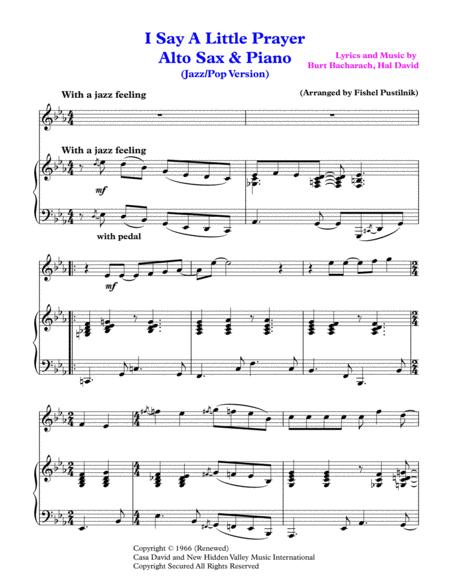 I Say A Little Prayer For Alto Sax And Piano Video Page 2