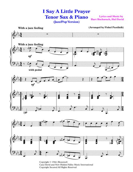 I Say A Little Prayer For Tenor Sax And Piano Video Page 2