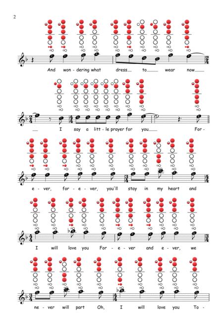 I Say A Little Prayer Recorder Sheet Music Tab Page 2
