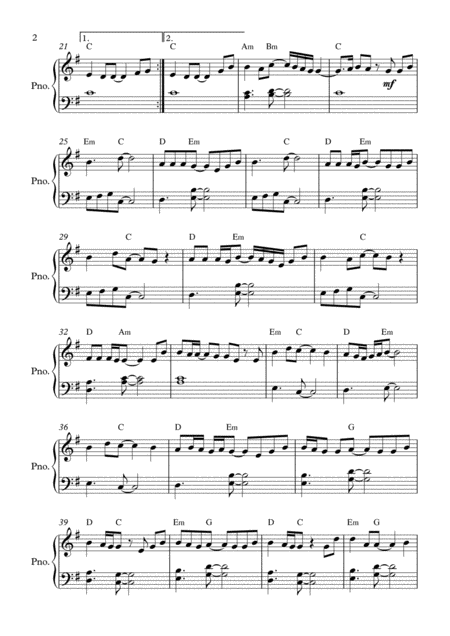 I See Fire Easy Piano Em Page 2