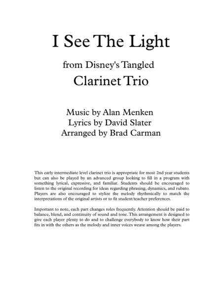 I See The Light For Clarinet Trio Page 2