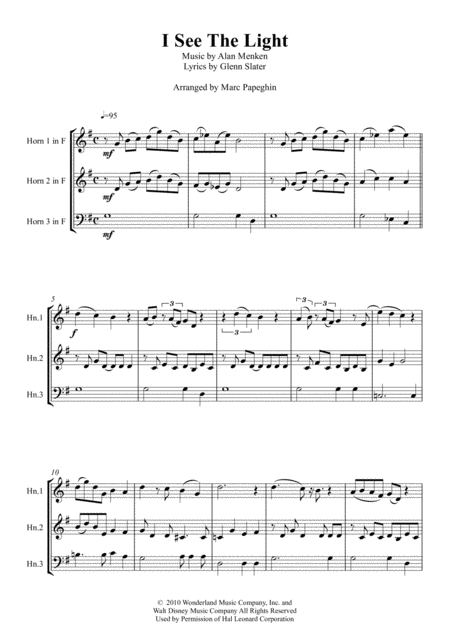 I See The Light From Tangled French Horn Trio Page 2