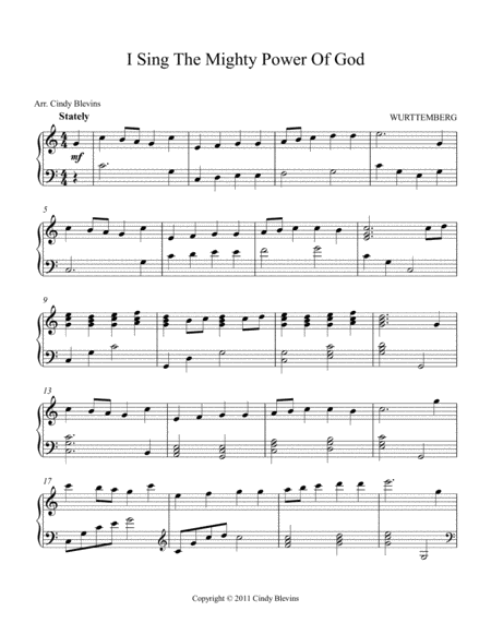 I Sing The Mighty Power Of God Arranged For Piano Solo Page 2