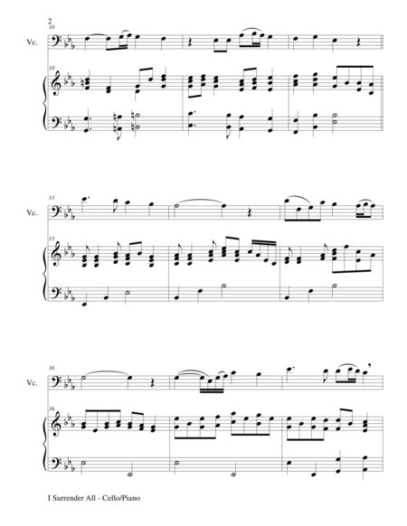 I Surrender All Duet Cello And Piano Score And Parts Page 2