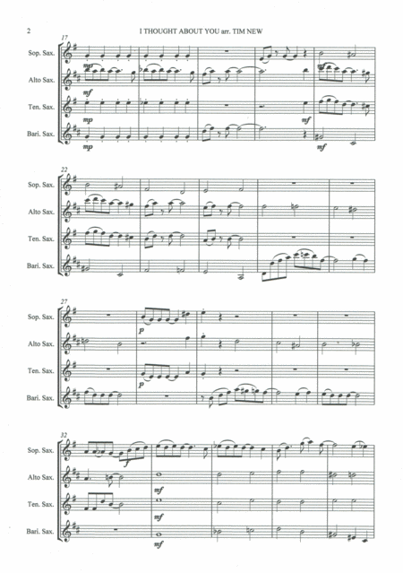 I Thought About You Sax Quartet Page 2