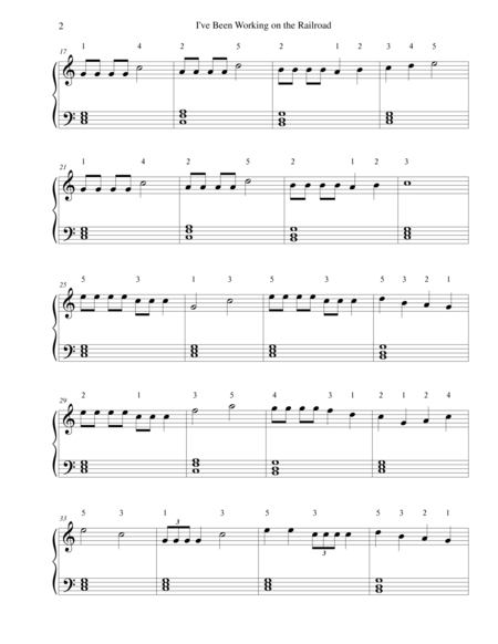 I Ve Been Working On The Railroad For Easy Piano Page 2