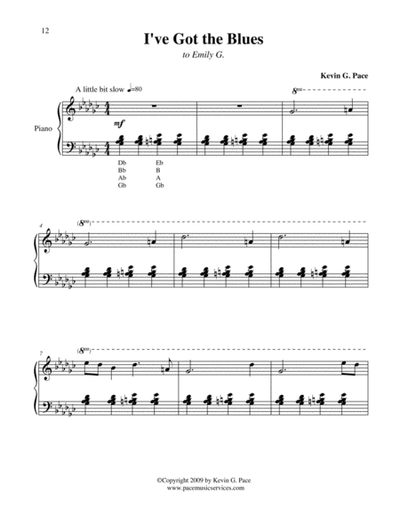 I Ve Got The Blues Easy Piano Solo Page 2