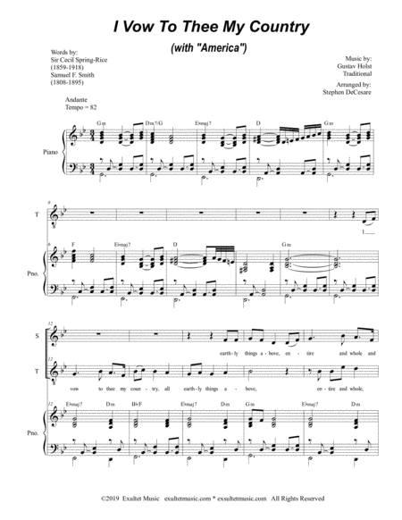 I Vow To Thee My Country With America Duet For Soprano And Tenor Solo Page 2