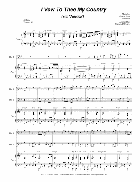 I Vow To Thee My Country With America Trombone Duet Page 2