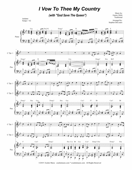 I Vow To Thee My Country With God Save The Queen Duet For C Trumpet Page 2