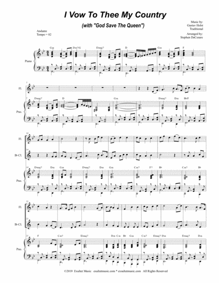 I Vow To Thee My Country With God Save The Queen Duet For Flute Bb Clarinet Page 2