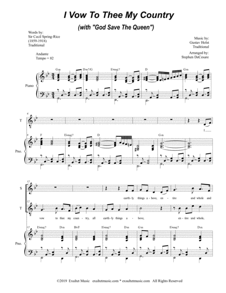 I Vow To Thee My Country With God Save The Queen Duet For Soprano Tenor Solo Page 2