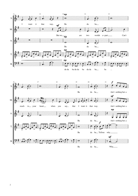 I Want It That Way Smatb A Cappella Page 2