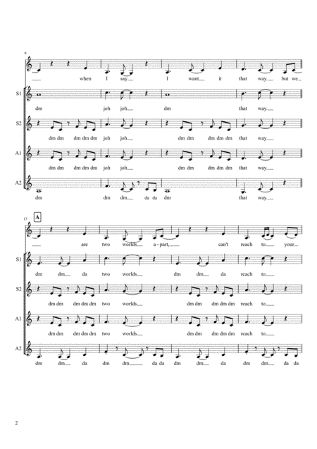 I Want It That Way Ssaa A Cappella Page 2