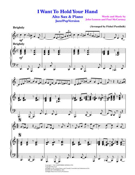 I Want To Hold Your Hand For Alto Sax And Piano Video Page 2