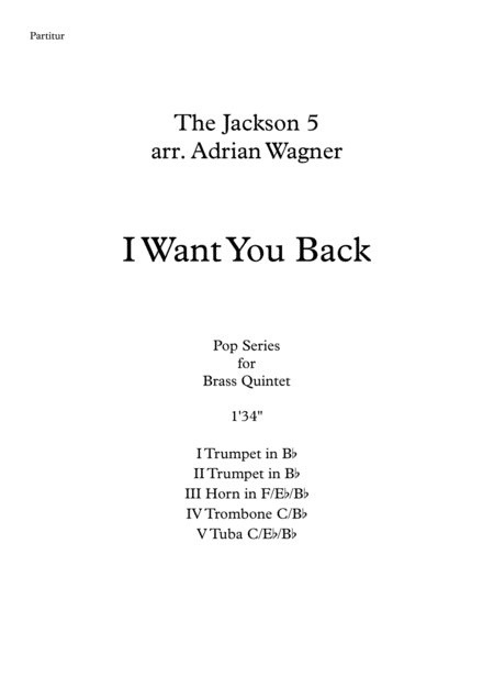 I Want You Back Jackson 5 Brass Quintet Arr Adrian Wagner Page 2