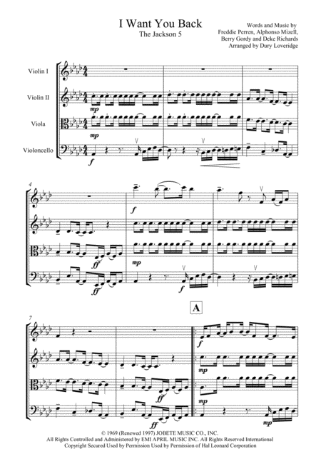 I Want You Back String Quartet Page 2