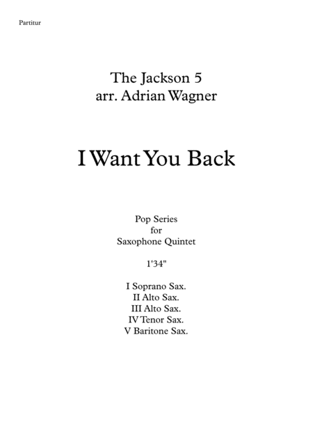 I Want You Back The Jackson 5 Saxophone Quintet Arr Adrian Wagner Page 2