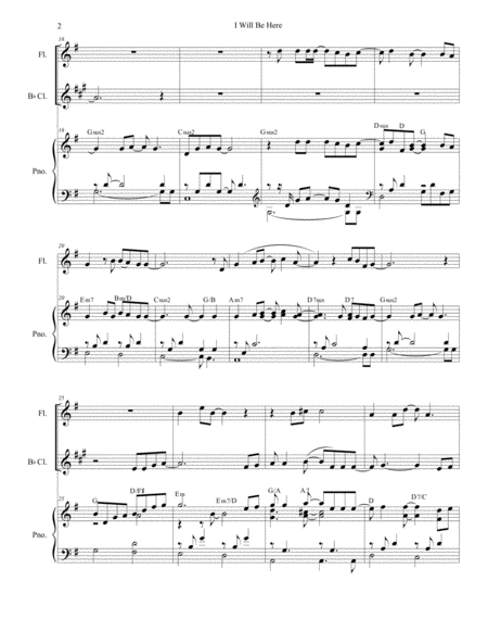 I Will Be Here Duet For Flute And Bb Clarinet Page 2