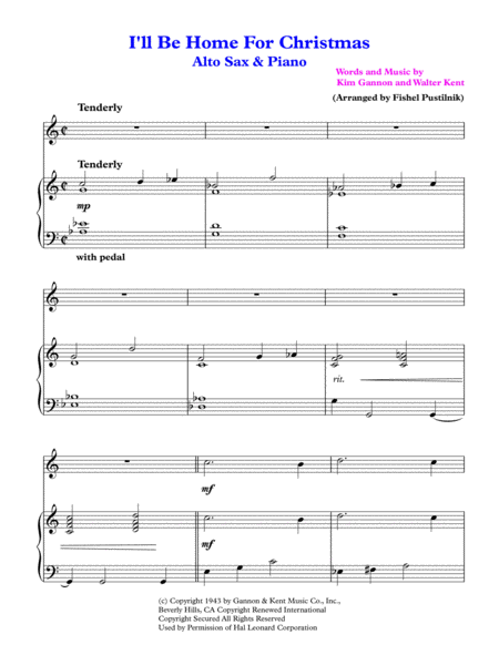 I Will Be Home For Christmas For Alto Sax And Piano Page 2